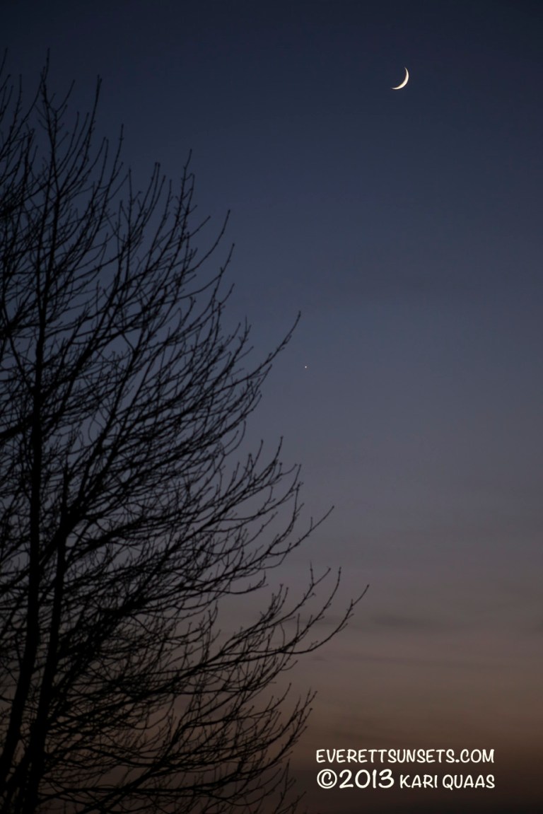 Sunset, Moon & Venus - December 5, 2013