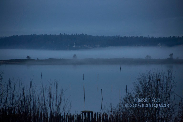 A foggy day looking towards Priest Point to the west of Marysville and Tulalip.