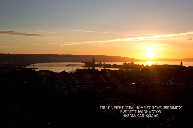 Sunset over the USS Nimitz