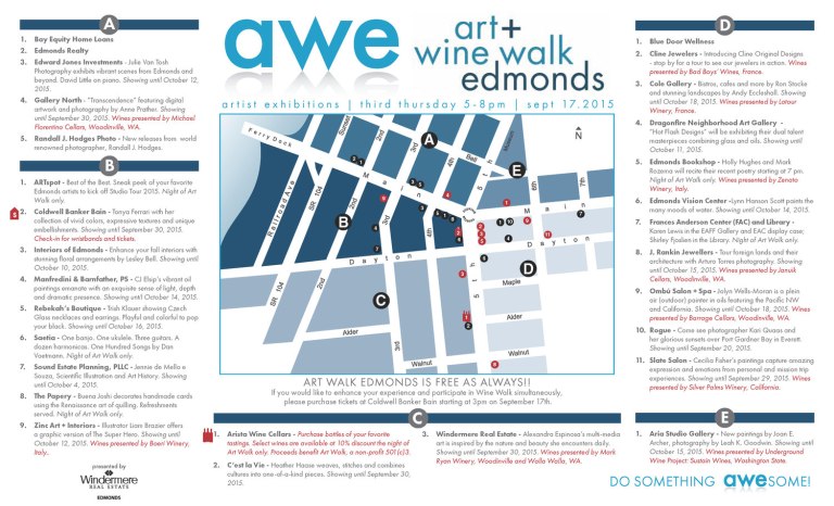 September 17, 2015 Edmonds Art Walk map